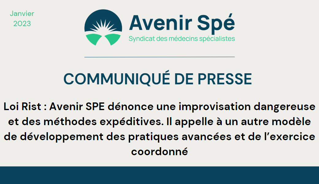 Communiqué de presse : Loi Rist